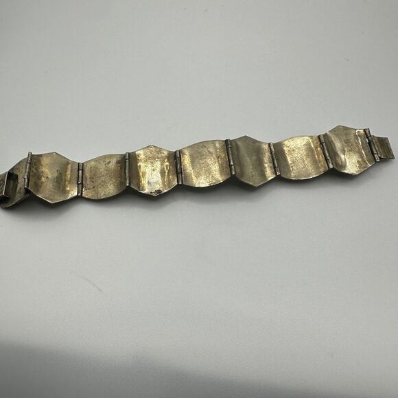 Vintage stamped Alpaca Mexico abalone shell bracelet!! - Picture 7 of 16